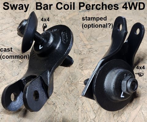 1983 Ford Bronco - Anti-Sway Bar End Link Attachments IF THE IMAGE IS TOO SMALL, click it. The 1-piece cast coil perch with integral sway bar attachment is mo…