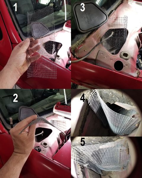 1983 Ford Bronco - Cowl Screen IF THE IMAGE IS TOO SMALL, click it. To exclude both leaves from above & rodents from below, add a screen inside the cowl acros…