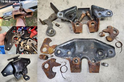 1983 Ford Bronco - '78-96 Bronco Rear Seat Latch IF THE IMAGE IS TOO SMALL, click it. This one sat in its well full of dirty water so long that it was rust-lo…