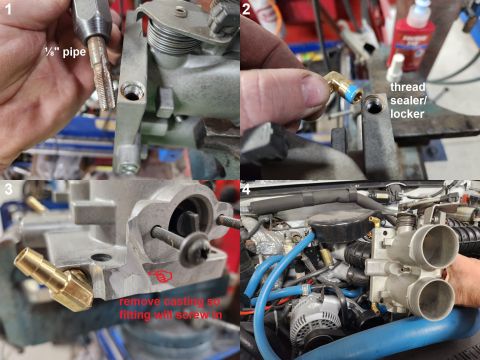 1983 Ford Bronco - To repair a throttle body whose heater nipples have rusted (due to coolant neglect), remove the steel nipples' remains, tap the journals, a…