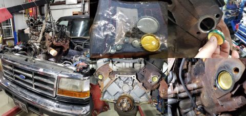 1983 Ford Bronco - Bore Plugs IF THE IMAGE IS TOO SMALL, click it. After years of coolant neglect, this truck's bore plugs had rusted away, and several had be…