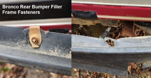 1983 Ford Bronco - Bronco rear bumper filler is bolted to the frame with U-nuts on the plastic filler. Because they collect dirt in the exposed threads, it's…