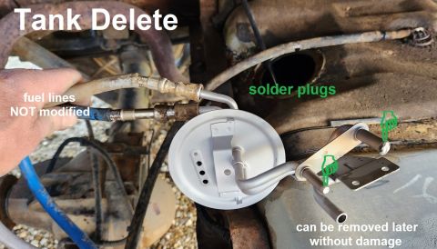 1983 Ford Bronco - Tank Delete IF THE IMAGE IS TOO SMALL, click it. To temporarily (or indefinitely) run any '90-96 dual-tank truck on 1 tank, it's necessary…