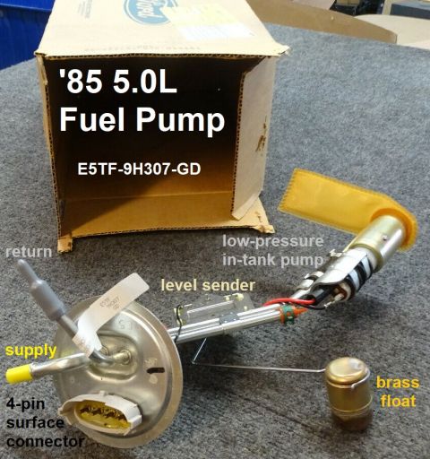 1983 Ford Bronco - '85 5.0L In-Tank (Low-Pressure) Fuel Pump, Level Sender, & Tank Plate (Tank Hanger Assembly) IF THE IMAGE IS TOO SMALL, click it. [url=http…