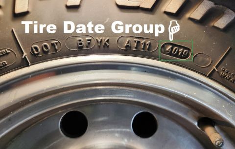 1983 Ford Bronco - Tire Date Code IF THE IMAGE IS TOO SMALL, click it. Tires are dated because they age when exposed to air (Oxygen), regardless of miles, tre…