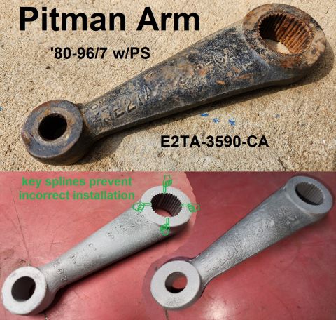 1983 Ford Bronco - '80-96/7 Power Steering Pitman Arm IF THE IMAGE IS TOO SMALL, click it. The 4 key splines are 90Â° apart, meaning the arm can only be insta…