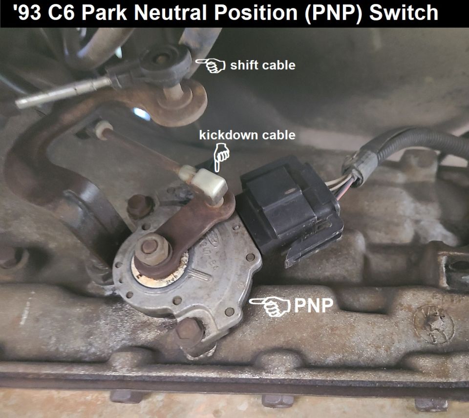 '93 F250 C6 Park Neutral Position (PNP) Switch
IF THE IMAGE IS TOO SMALL, click it.