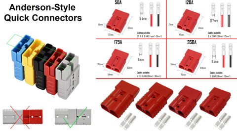 1983 Ford Bronco - Anderson-style Connectors IF THE IMAGE IS TOO SMALL, click it. These are useful for jumper cables, winches, snow plows, inverters, amplifie…