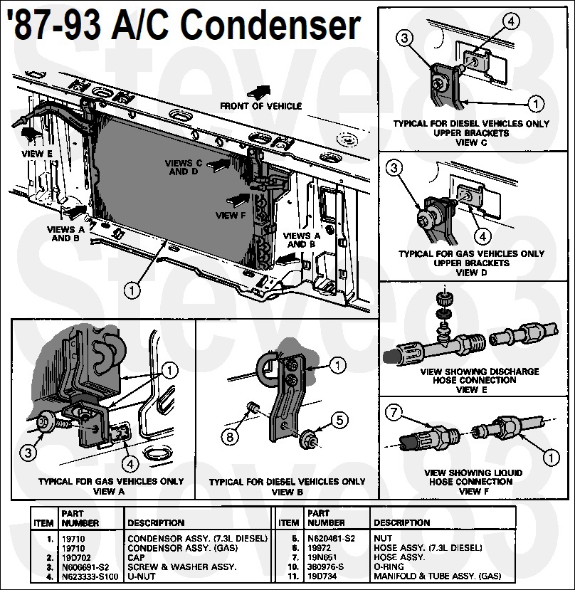 '87-93 (R12) Condenser Installation
IF THE IMAGE IS TOO SMALL, click it.