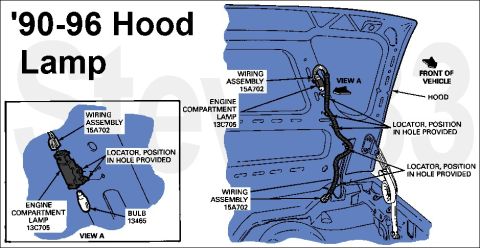 1983 Ford Bronco - '92-96/7 Hood Lamp IF THE IMAGE IS TOO SMALL, click it.
