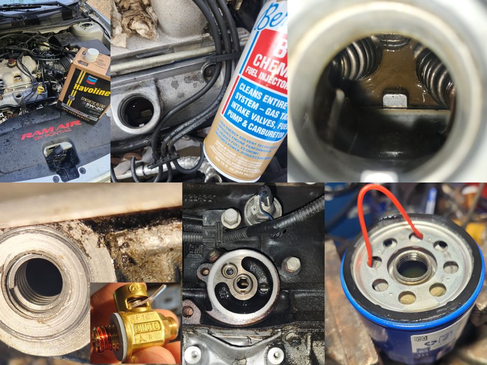 After the engine flush and a few warm-up & cool-down cycles, the drained oil showed no glitter or other debris, and the engine seemed to run well. So a new filter & a drain valve went on, with more new oil and a lot of hope.
