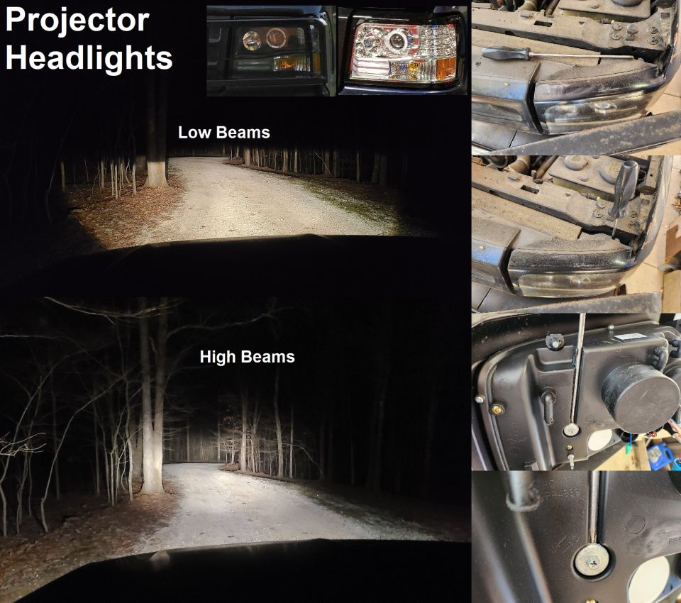 When aimed properly, they're VERY effective, even with the included halogen bulbs. I don't know why some people have trouble aiming them - it just takes a slightly-long #2 Phillips screwdriver and a couple of seconds in the dark.

All of my trucks' lights came from this seller: black https://www.ebay.com/itm/273562204627 ; chrome https://www.ebay.com/itm/274382325575