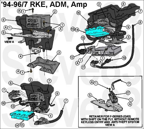 1983 Ford Bronco - '94-96/7 Dash Modules IF THE IMAGE IS TOO SMALL, click it. The main view is looking up from the floor near the accelerator pedal. The light…
