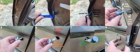 1983 Ford Bronco - Door Lock Cylinder Replacement IF THE IMAGE IS TOO SMALL, click it. In addition to removing all wear & damage, replacing the door lock cyli…