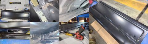 1983 Ford Bronco - New Tailgate Shell Prep IF THE IMAGE IS TOO SMALL, click it. New shells (which all come from the same Taiwanese factory, so don't pay more…