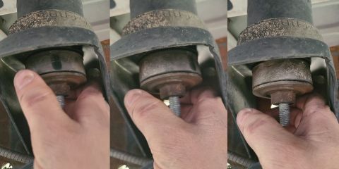 1983 Ford Bronco - A quick way to check body mounts is to mark the lower isolator & then try to turn it by hand. If it spins, the upper is collapsed, or there…