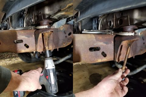 1983 Ford Bronco - After removing the nut from the top (core support mount ONLY), remove the bolt from below. IF THE IMAGE IS TOO SMALL, click it. [url=https:…