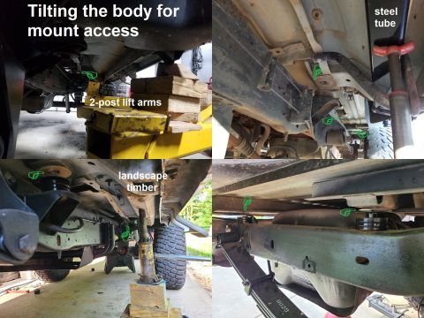 1983 Ford Bronco - Body Mount Access IF THE IMAGE IS TOO SMALL, click it. In most cases, the easiest way to change the body mounts is to remove the bolts alon…