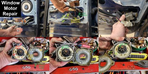 1983 Ford Bronco - Window Motor Repair IF THE IMAGE IS TOO SMALL, click it. After removing the door panel, locate the dimples over the motor bolts, and drill…