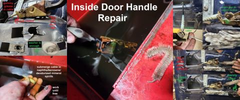 1983 Ford Bronco - Inside Door Latch Handle Repair IF THE IMAGE IS TOO SMALL, click it. After removing the door panel, inspect the skin where the mechanism at…