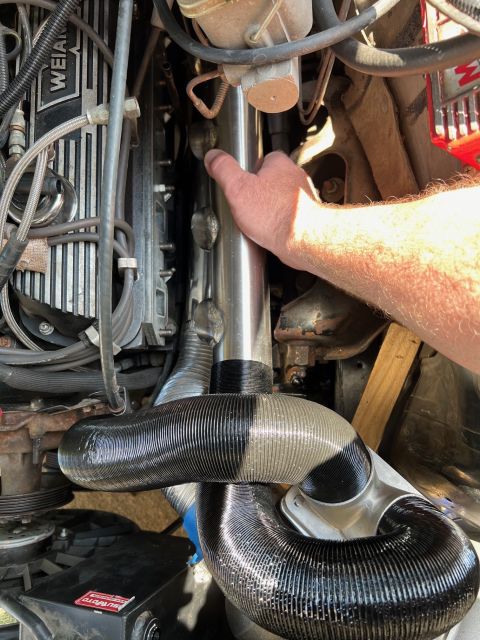 1981 Ford LTD - Holding up bits of cut up header to see where things should go.