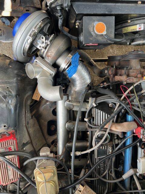 1981 Ford LTD - Header tacked together and checking the rest of the exhaust routing.