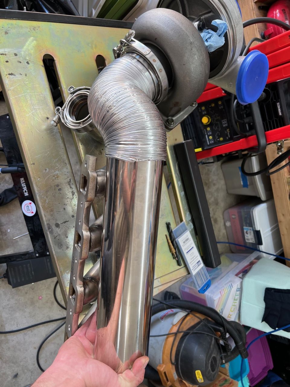 Once I had it sorted out on the car, I set it all back up on the bench. Much easier to get to all the parts here. But more risk of something not fitting on the car. More on that later.