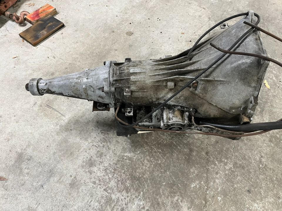 Used automatic transmission on concrete floor