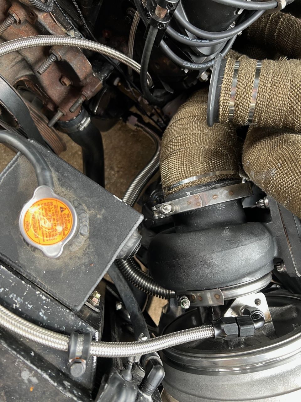 Better shot of the oil return hose.