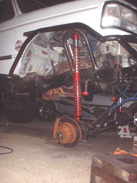 1995 Ford Bronco - Bump stops welded on, Coilover towers finished..