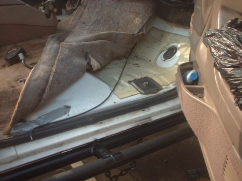 1995 Ford Bronco - Started off by welding some 1/4" thick plates where the cage points would be. It has a nut welded to it for the cage to frame mounts.. It w…