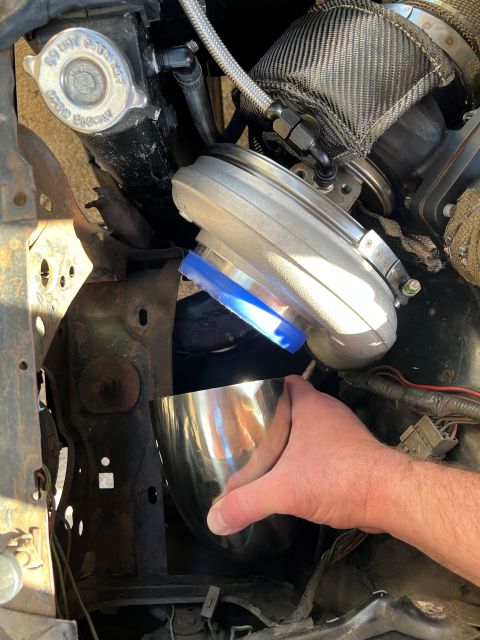 1981 Ford LTD - Figuring out the turbo air intake pipe.