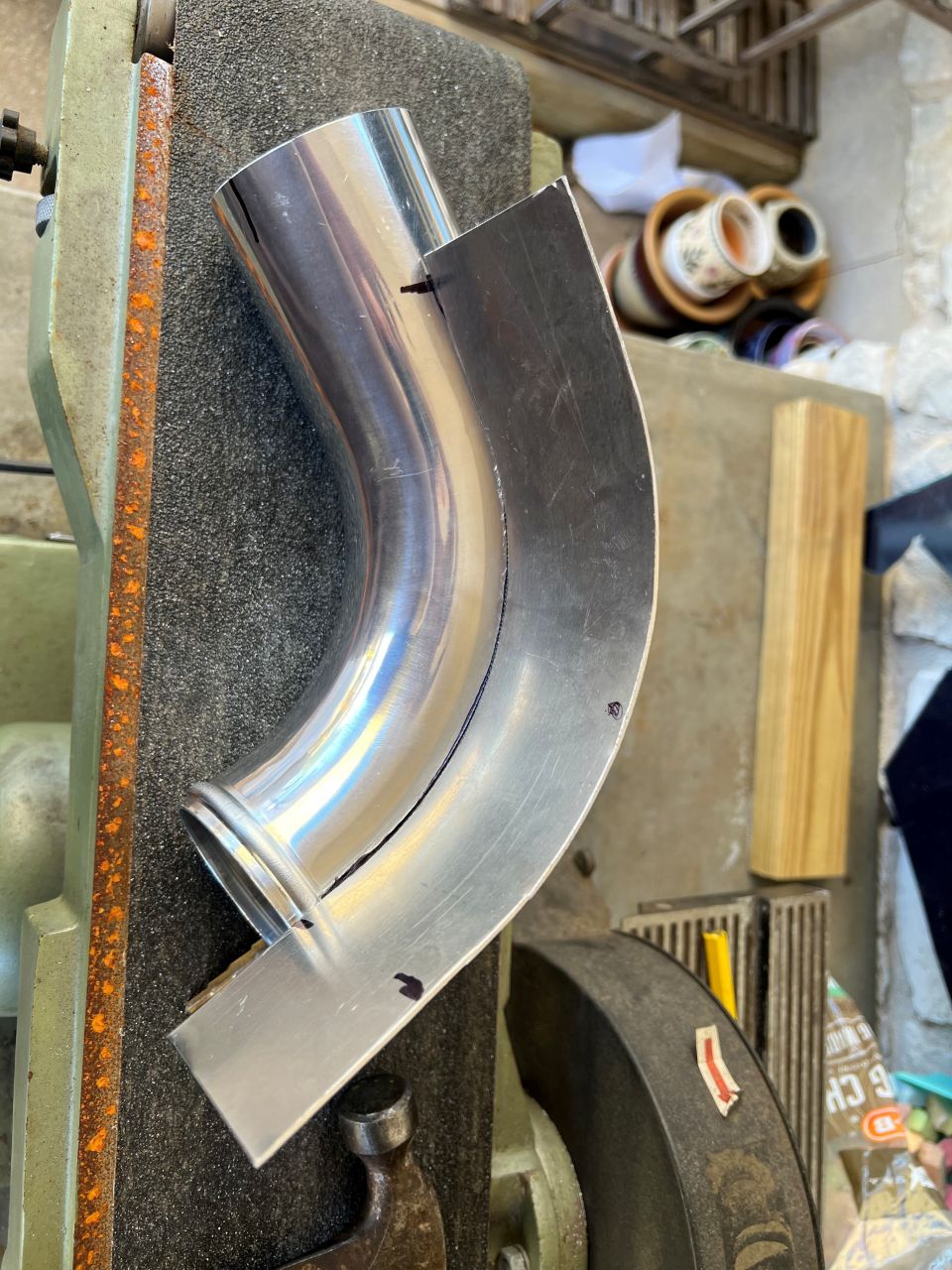 Laying out turning vane.