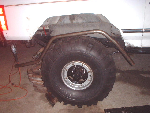 heres the passenger side rear. this was while i was bending the tube.