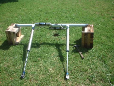 1995 Ford Bronco - Decided to run my old front shocks in the rear since i went to coilovers. Made this out of 2" diameter .120 thick steel tube and 1/4" thick…