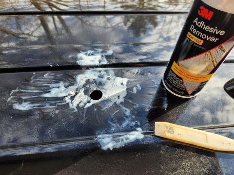 2016 Ford Explorer - Some 3M Adhesive Remover and a sharpened SpitzNagel (pointy fingernail) plastic scraping tool eventually removed everything with minimal da…