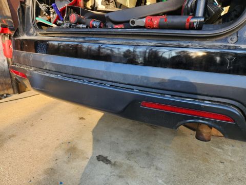 2016 Ford Explorer - The original lower valance can't go back - it would be pushed out in the middle by the receiver. But its red reflectors can be transferred…