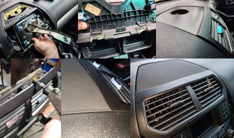 2016 Ford Explorer - I had no use for the dash tray, and I didn't like the look of the screw holes in it, so I got a speaker grill from the JY, removed the spea…