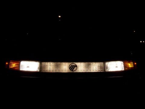 1995 Mercury Sable - A pic of the front of the car with highbeams on. IMO, it looks evil!