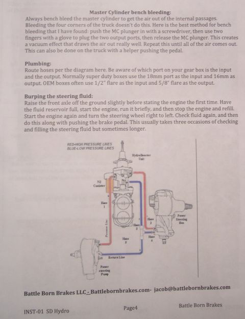 1978 Ford Bronco - This document provides instructions for bleeding a master cylinder and steering fluid, a diagram of the system.