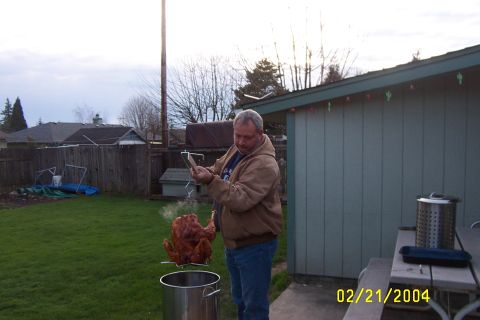1996 Ford Bronco - my dad cooking dinner.. YUM...