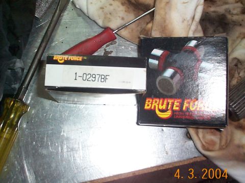 1992 Ford Bronco - These are the u-joints I used for the front axles, Brute Force, part # 10297BF.