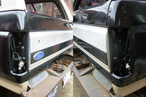 1983 Ford Bronco - Tailgate Alignment IF THE IMAGE IS TOO SMALL, click it. As soon as the t/g shell is installed on the hinges, and before any internal compon…