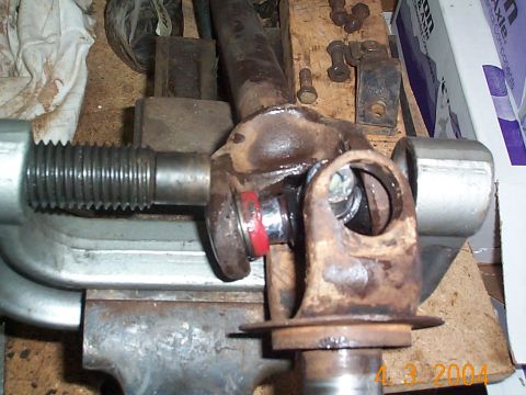 1992 Ford Bronco - Here I am about to push one of the caps on, they actually slid on pretty easily. Make sure you do the opposite side of the one you started…