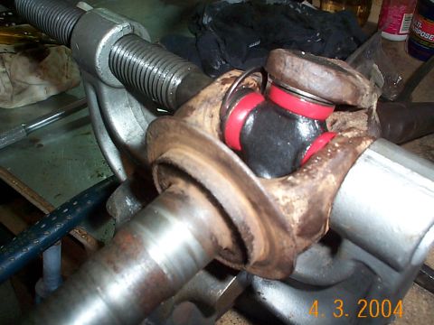 1992 Ford Bronco - Here is the axle completely assembled with the new u-joint installed. Now the tricky part is installing the c-clips, I put them on using a…