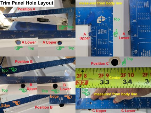 1983 Ford Bronco - '87-96 Trim Panel Hole Layout IF THE IMAGE IS TOO SMALL, click it. Double-check against your trim panel's fastener locations before drillin…
