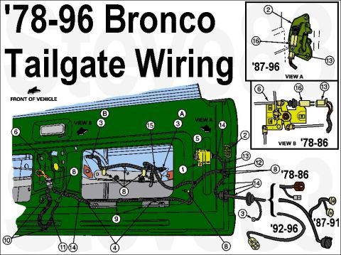 1983 Ford Bronco - '78-96 Bronco Tailgate Wiring Installation IF THE IMAGE IS TOO SMALL, click it. 1 - Switch and Housing Assembly (Includes 14086 Wiring) - 1…
