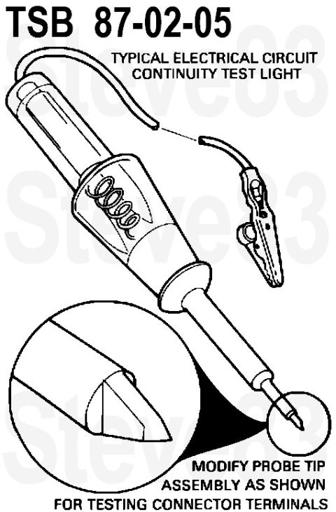 1983 Ford Bronco - TSB 87-02-05 WIRING - CONTINUITY TESTING OF CONNECTOR TERMINALS - DIAGNOSTIC TIP FORD 1984-86 CAPRI, LTD; 1984-87 ESCORT, EXP, TEMPO, MUSTA…