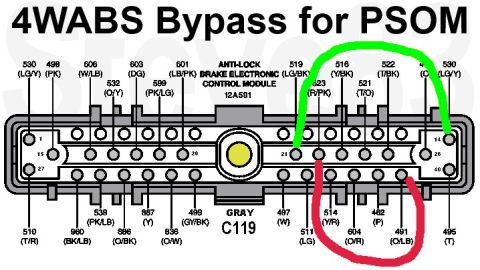 1983 Ford Bronco - 4WABS Bypass for PSOM IF THE IMAGE IS TOO SMALL, click it. When the 4WABS module fails (and they all will eventually), it's virtually impos…