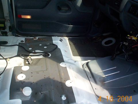 1992 Ford Bronco - Another shot of the front. I removed all of the screws that hold the wires to the floor. They will have to be positioned out of the way whe…